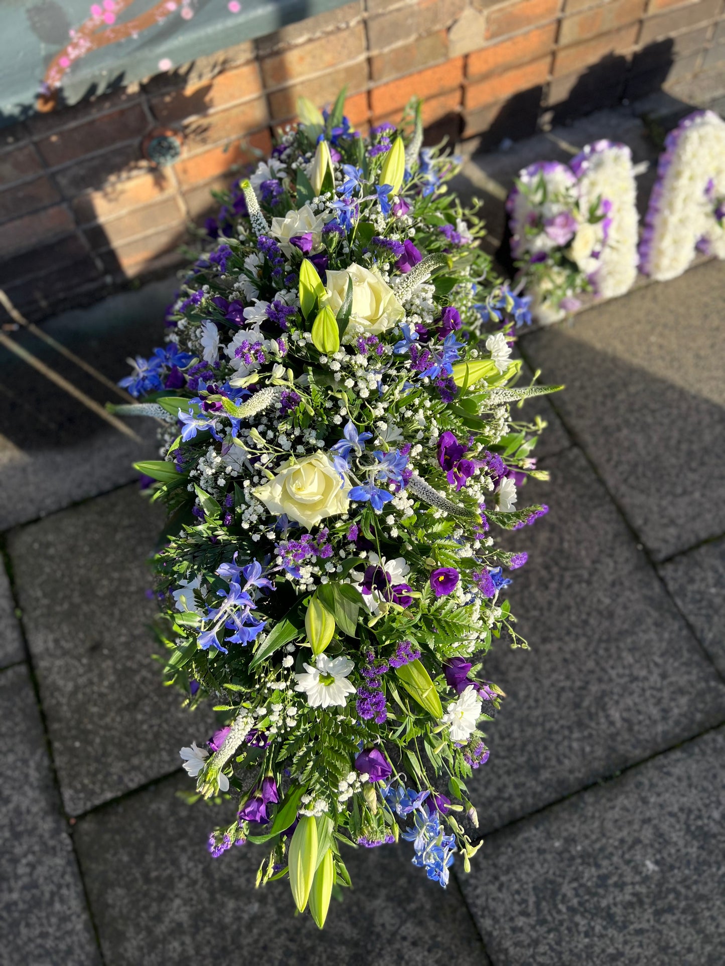 Deluxe Coffin Spray Flowers for Funeral Casket Flowers