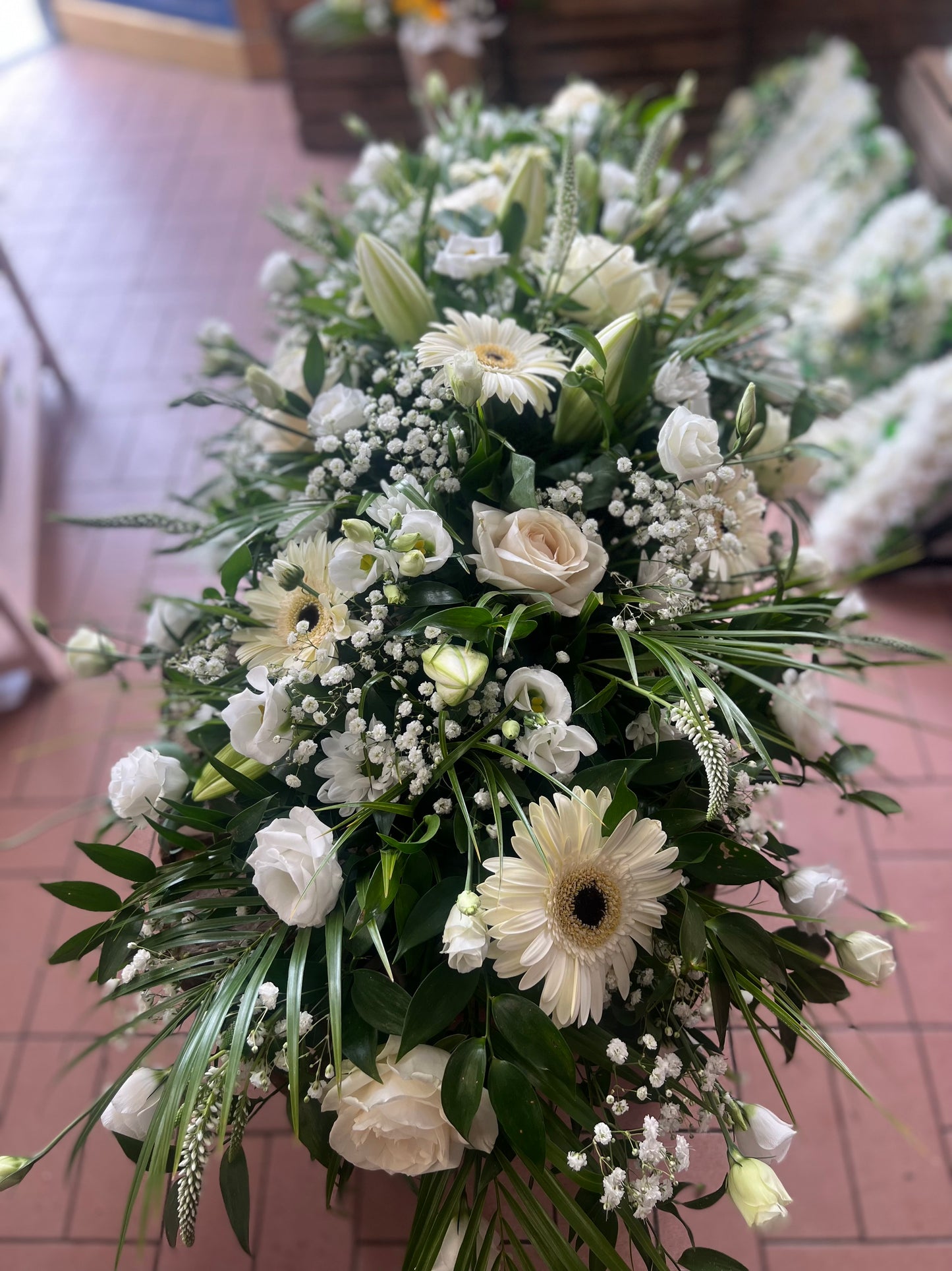Deluxe Coffin Spray Flowers for Funeral Casket Flowers