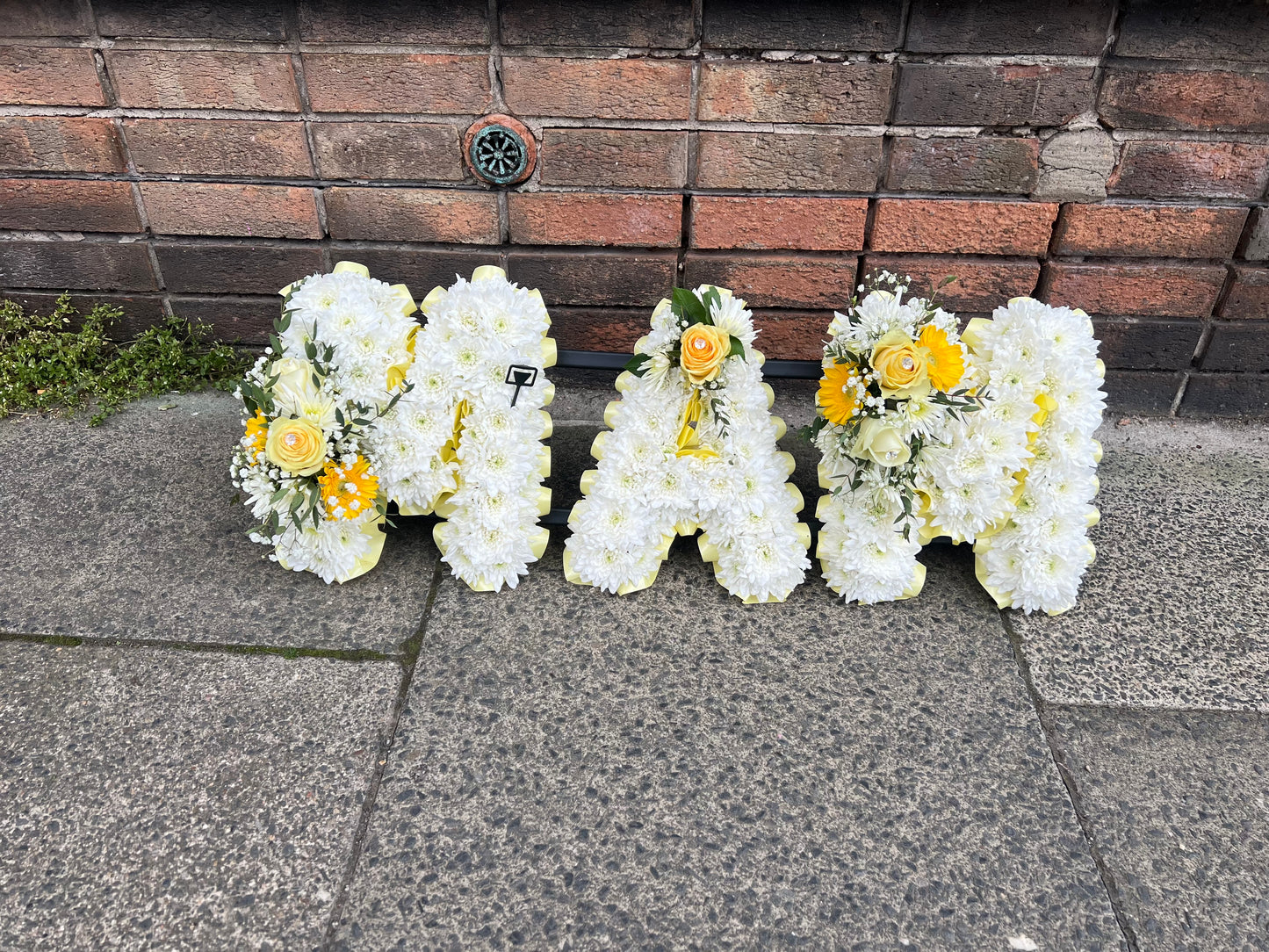 Funeral Flowers Letters - Mam Funeral Flowers
