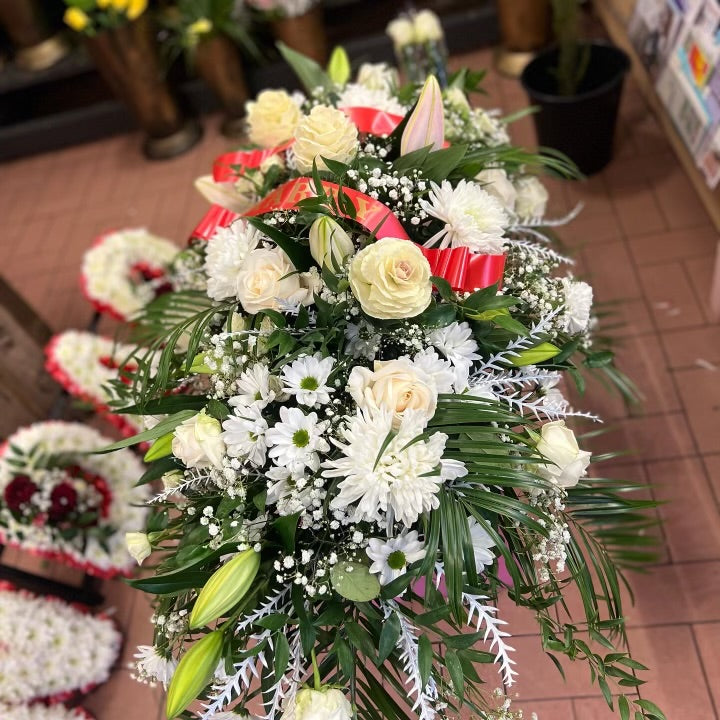 Deluxe Coffin Spray Flowers for Funeral Casket Flowers
