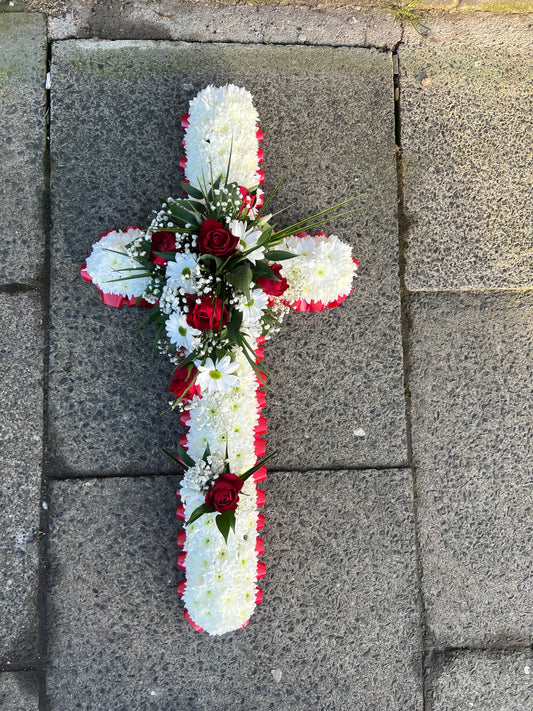 Funeral Cross Flowers