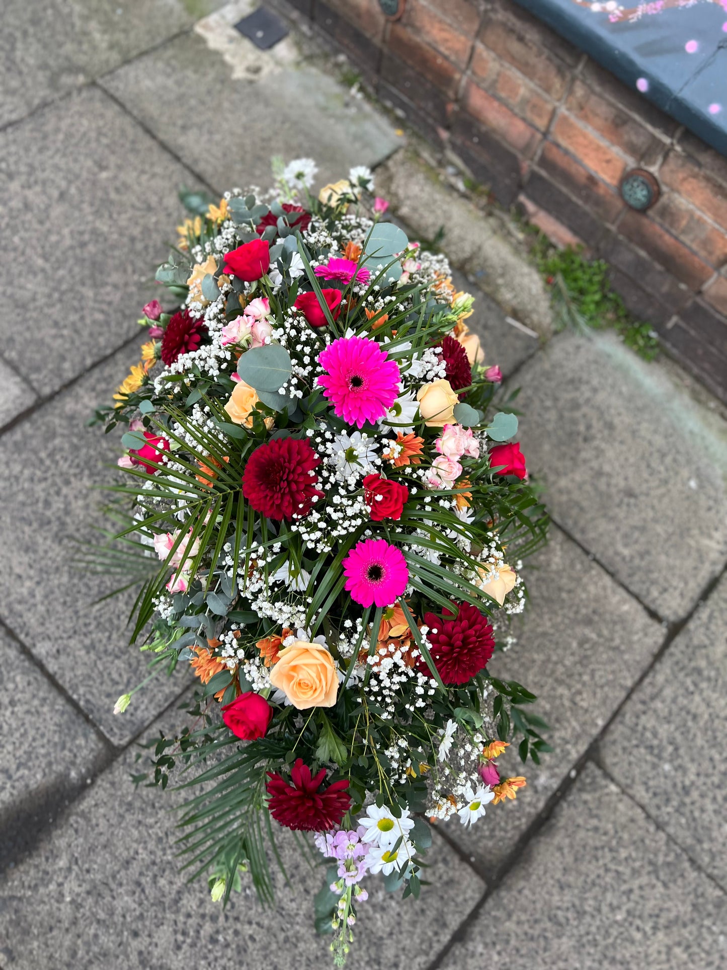 Deluxe Coffin Spray Flowers for Funeral Casket Flowers