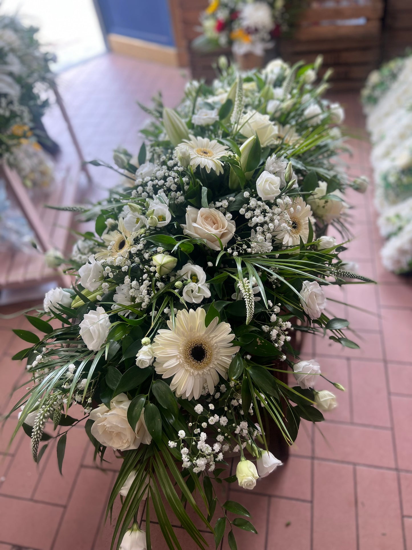 Deluxe Coffin Spray Flowers for Funeral Casket Flowers