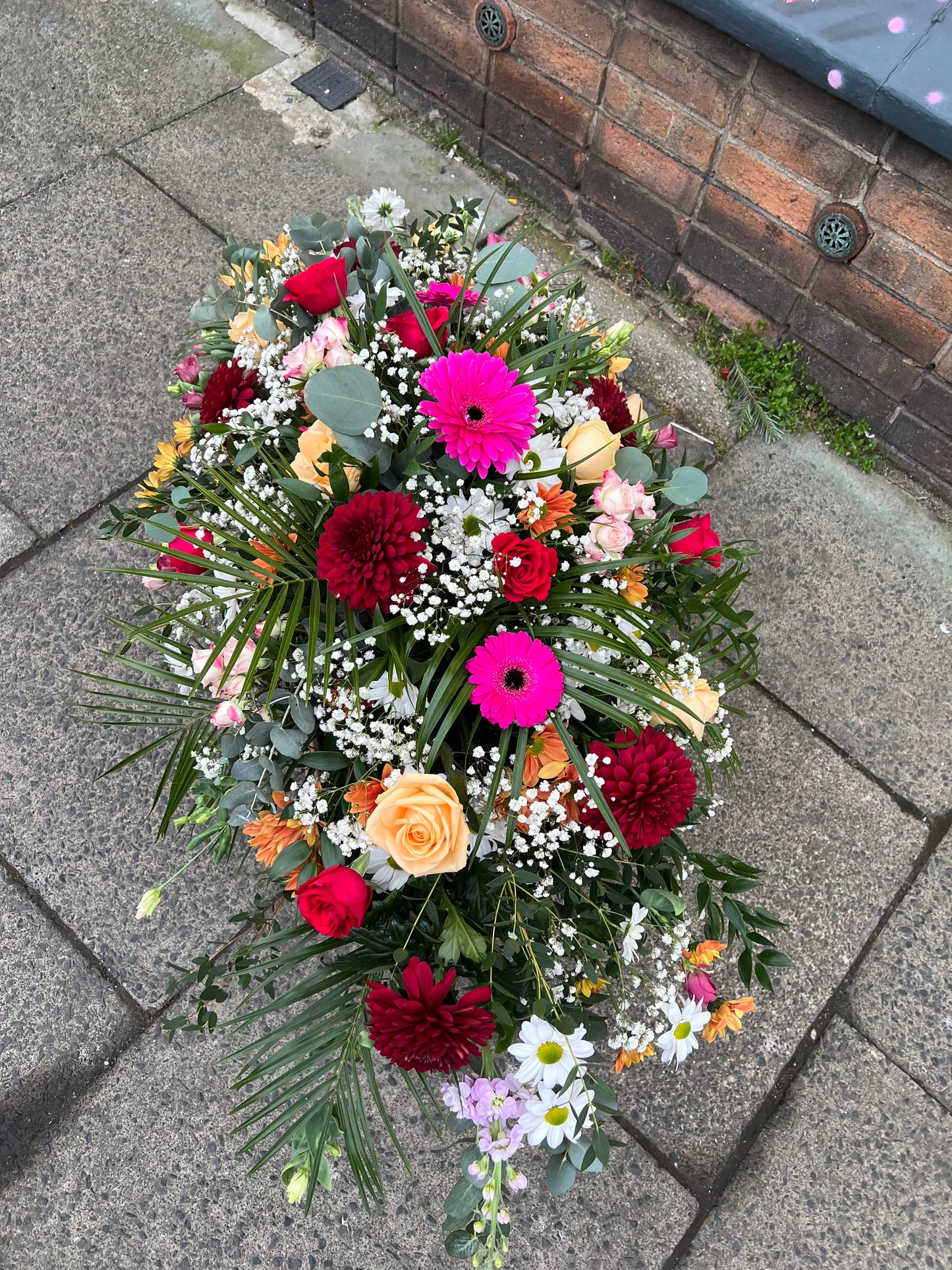 Deluxe Coffin Spray Flowers for Funeral Casket Flowers