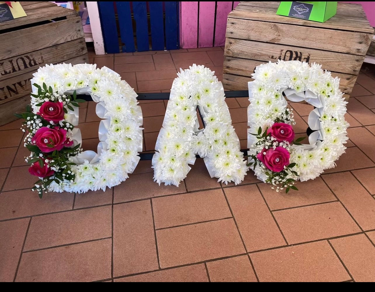 Funeral Flowers Letters - Dad Funeral Flowers