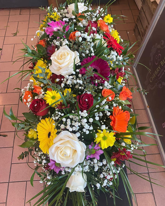 Deluxe Coffin Spray Flowers for Funeral Casket Flowers