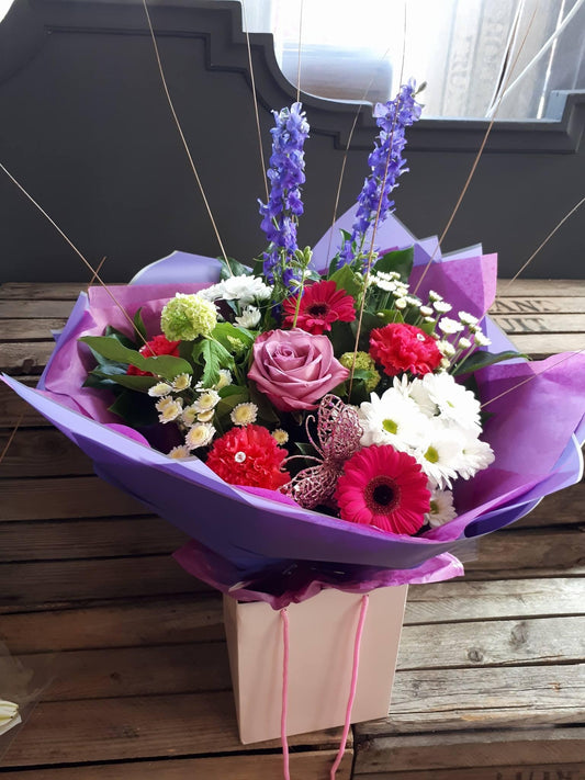 Gift Bag Flower Bouquets - Purple Bouquet