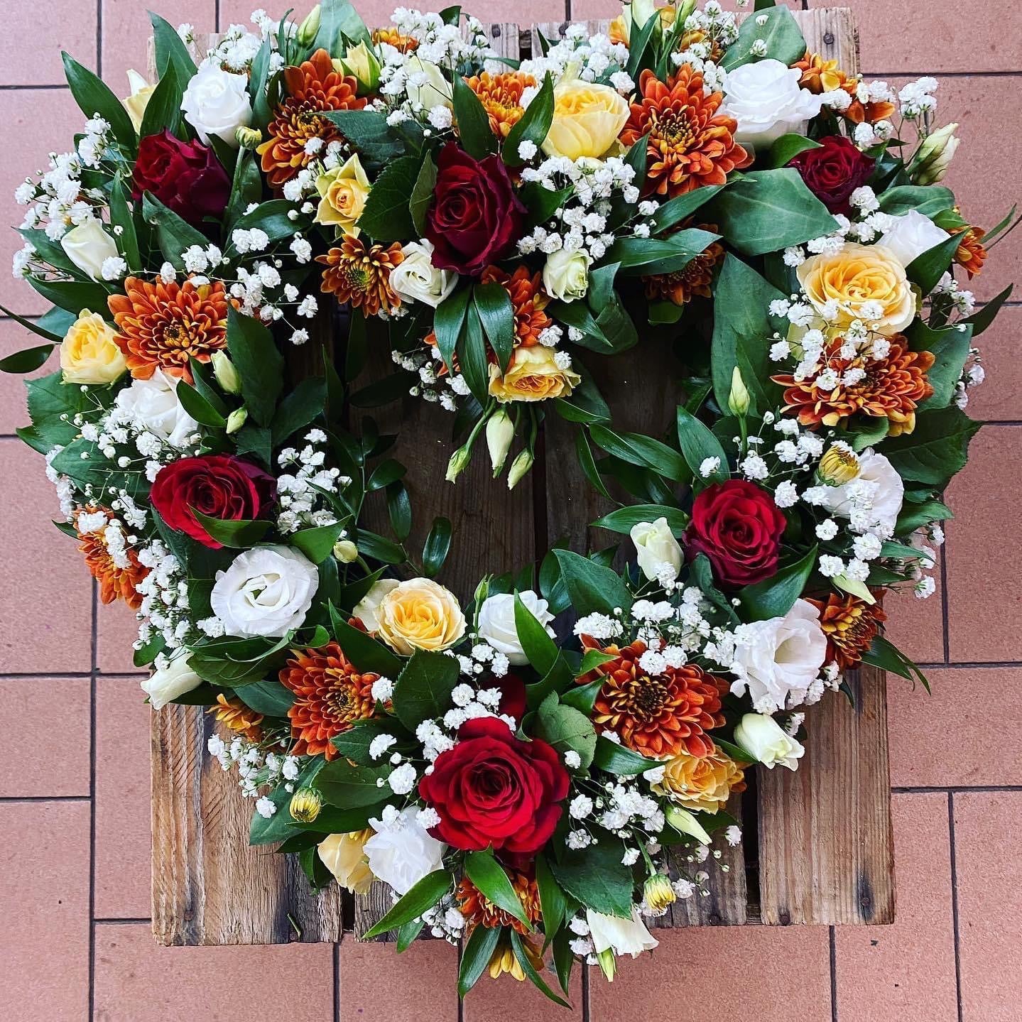 Open Flower Heart Wreath - Heart Shaped Flowers Assortment