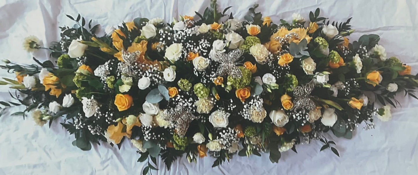 Deluxe Coffin Spray Flowers for Funeral Casket Flowers