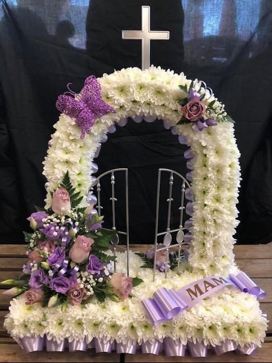 Flower Arch for Funeral - Flowering Arches Multiple Colours