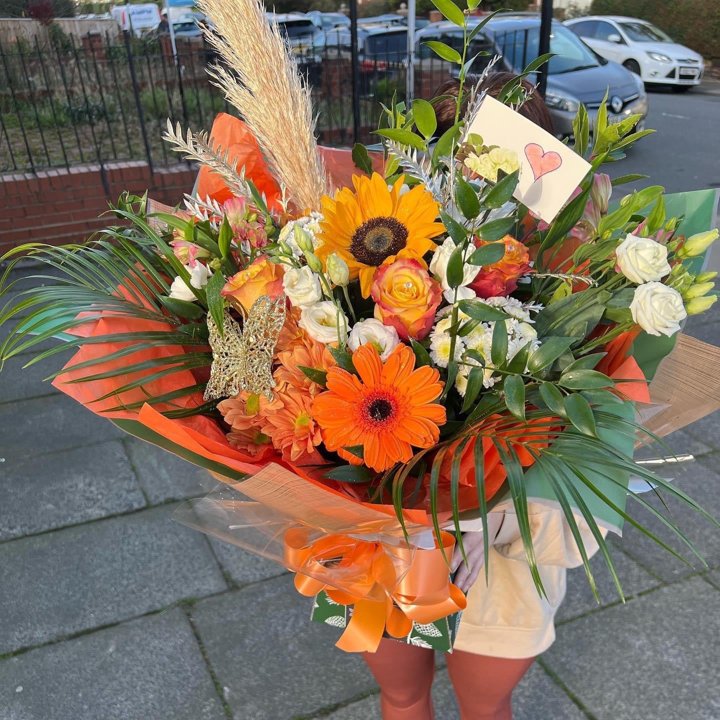 Orange Pampas Fusion Bouquet