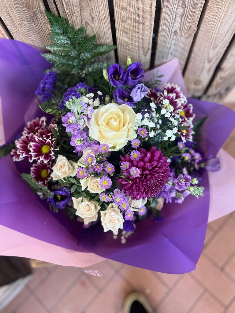 Mixed Pink and Purple Flowers Bouquet