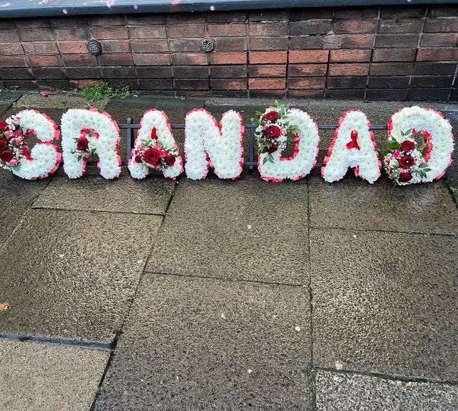 Grandad Funeral Flowers Letters – Cherry Blossom