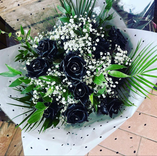 Black Rose Bouquet - 10, 20, 50, 100 Black Roses
